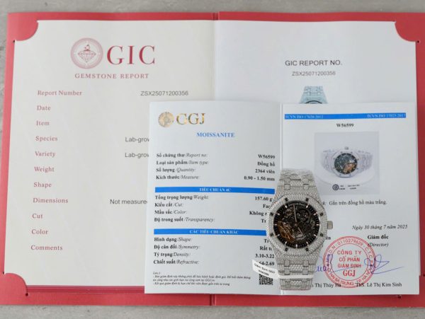 Audemars Piguet Royal Oak 15407 Custom Full Moissanite Diamonds Hong Kong 41mm - Image 2