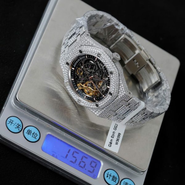 Audemars Piguet Royal Oak 15407 Custom Full Moissanite Diamonds Hong Kong 41mm - Image 3