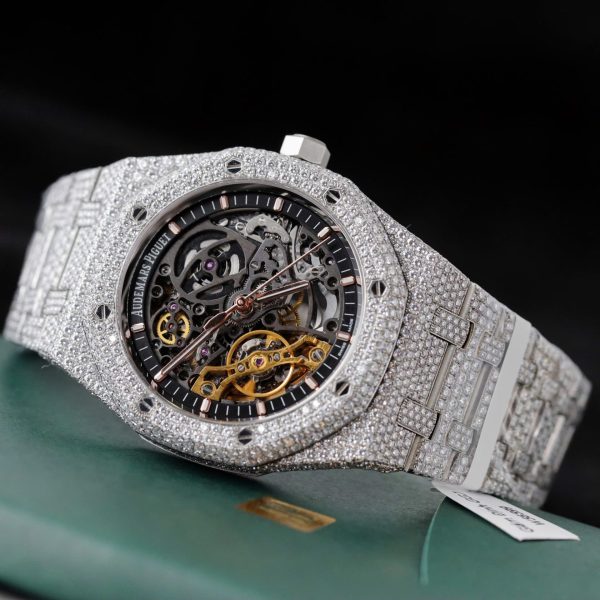 Audemars Piguet Royal Oak 15407 Custom Full Moissanite Diamonds Hong Kong 41mm - Image 5