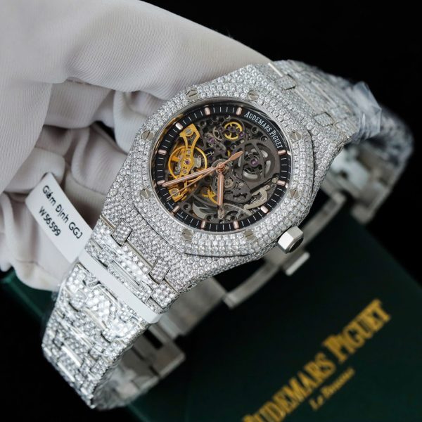 Audemars Piguet Royal Oak 15407 Custom Full Moissanite Diamonds Hong Kong 41mm - Image 6