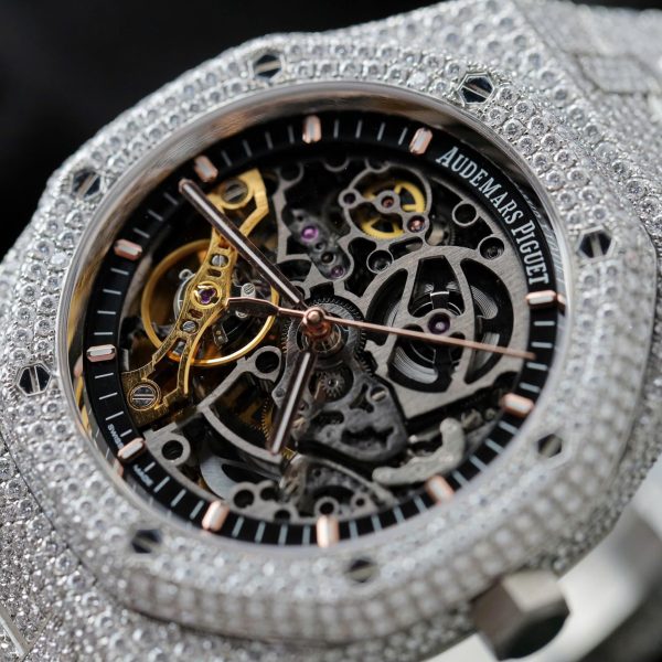 Audemars Piguet Royal Oak 15407 Custom Full Moissanite Diamonds Hong Kong 41mm - Image 7
