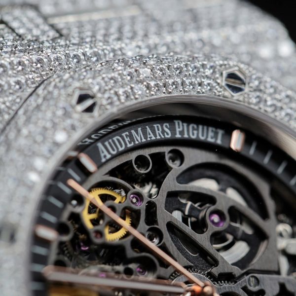 Audemars Piguet Royal Oak 15407 Custom Full Moissanite Diamonds Hong Kong 41mm - Image 8