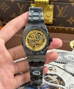 Audemars Piguet Royal Oak 15416 Skeleton Dial Replica Watches Black Ceramic THB Factory 41mm