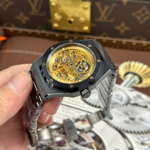 Audemars Piguet Royal Oak 15416 Skeleton Dial Replica Watches Black Ceramic THB Factory 41mm - Image 4