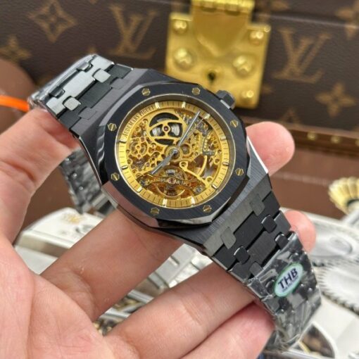 Audemars Piguet Royal Oak 15416 Skeleton Dial Replica Watches Black Ceramic THB Factory 41mm - Image 3