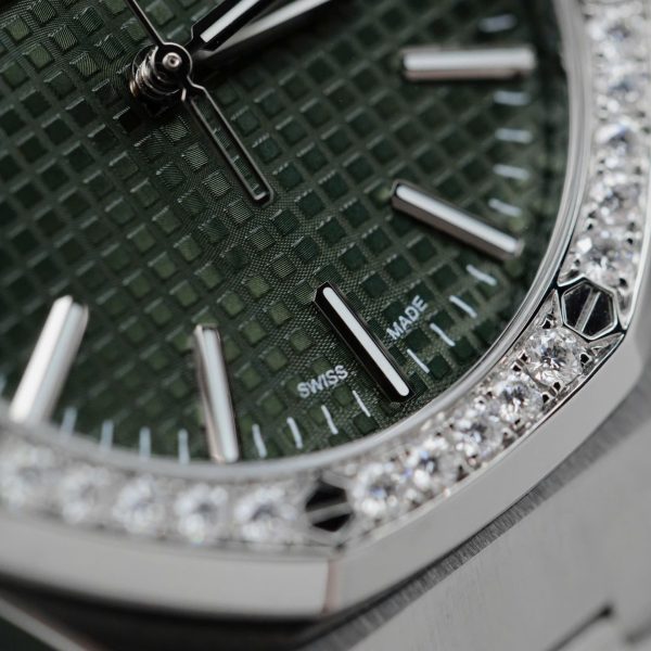 Audemars Piguet Royal Oak 15510ST Imitation Watches Green Dial Bezel Moissanite Diamonds 41mm - Image 8