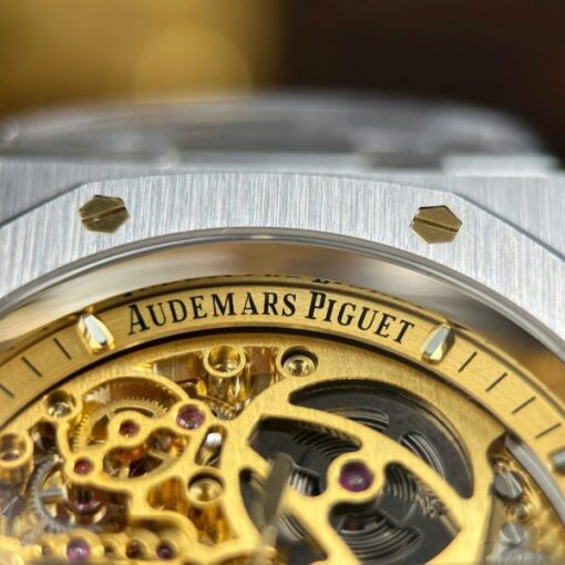Audemars Piguet Royal Oak Openworked 15407 Knock Off Watches Dial Skeleton Yellow THB Factory 41mm - Image 12