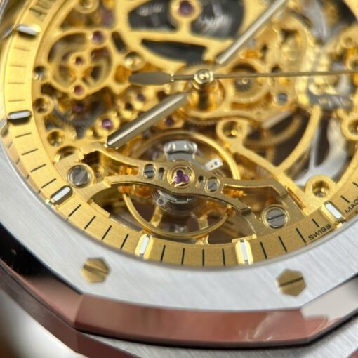 Audemars Piguet Royal Oak Openworked 15407 Knock Off Watches Dial Skeleton Yellow THB Factory 41mm - Image 8