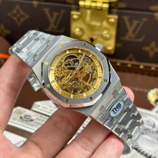 Audemars Piguet Royal Oak Openworked 15407 Knock Off Watches Dial Skeleton Yellow THB Factory 41mm - Image 3