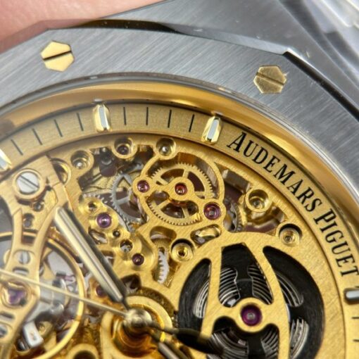 Audemars Piguet Royal Oak Openworked 15407 Knock Off Watches Dial Skeleton Yellow THB Factory 41mm - Image 10