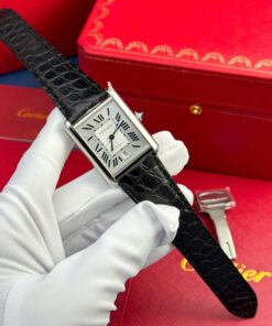 Cartier Tank Must Extra-Large Model Knock Off Watches White Dial Leather Strap AF Factory 31x41mm