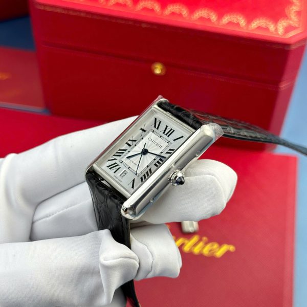 Cartier Tank Must Extra-Large Model Knock Off Watches White Dial Leather Strap AF Factory 31x41mm - Image 5