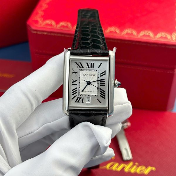 Cartier Tank Must Extra-Large Model Knock Off Watches White Dial Leather Strap AF Factory 31x41mm - Image 3