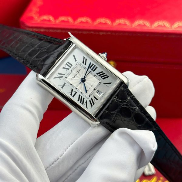 Cartier Tank Must Extra-Large Model Knock Off Watches White Dial Leather Strap AF Factory 31x41mm - Image 4