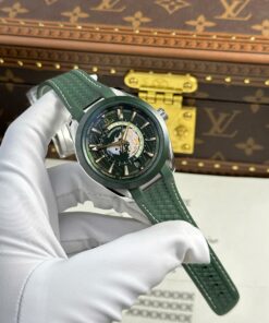 Omega Aqua Terra Worldtimer Imitation Fake Watches Green Dial Rubber Strap VS Factory 43mm