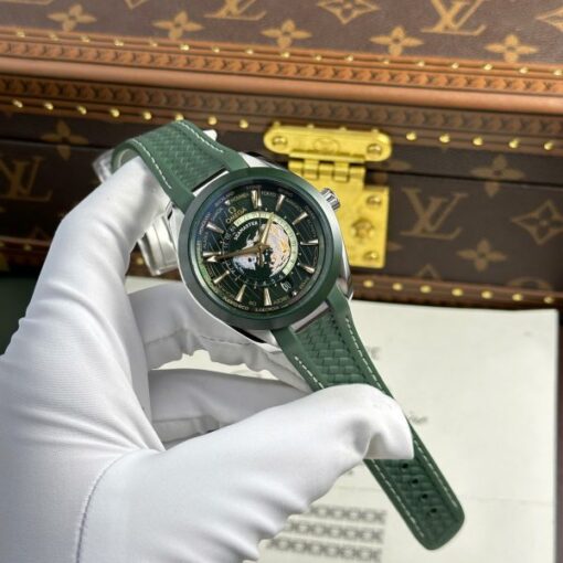Omega Aqua Terra Worldtimer Imitation Fake Watches Green Dial Rubber Strap VS Factory 43mm - Image 2