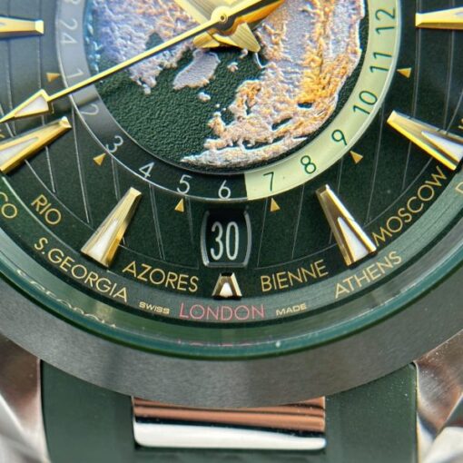 Omega Aqua Terra Worldtimer Imitation Fake Watches Green Dial Rubber Strap VS Factory 43mm - Image 10