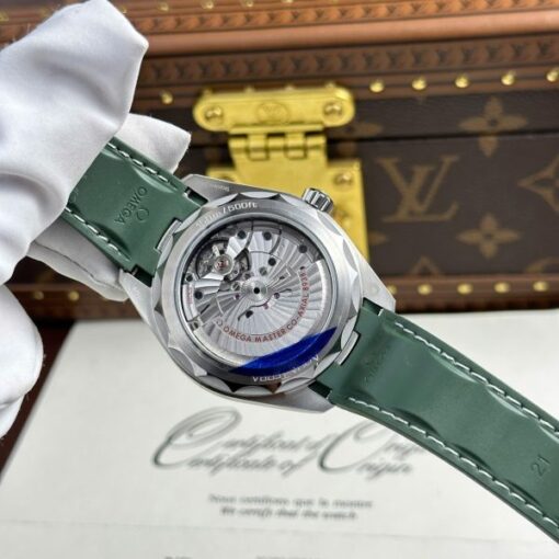 Omega Aqua Terra Worldtimer Imitation Fake Watches Green Dial Rubber Strap VS Factory 43mm - Image 14