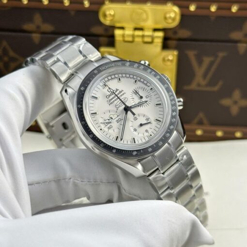 Omega Knock Off Watches Speedmaster Apollo 13 Silver Snoopy Metal Wire OM Factory 42mm - Image 4
