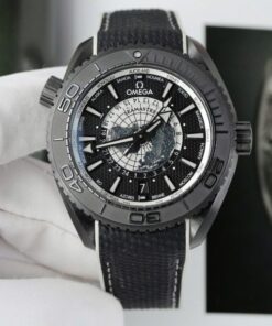 Alternative view of Omega Seamaster Planet Ocean Worldtimer Replica Watches Black Ceramic VS Factory 45.5mm