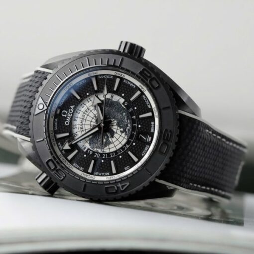 Omega Seamaster Planet Ocean Worldtimer Replica Watches Black Ceramic VS Factory 45.5mm - Image 5