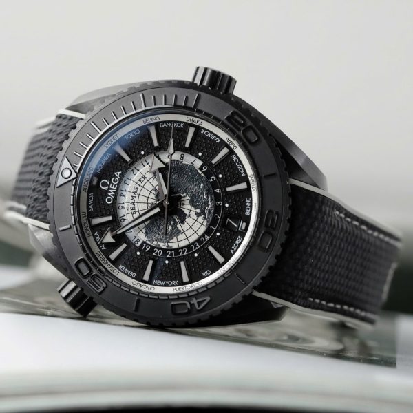 Omega Seamaster Planet Ocean Worldtimer Replica Watches Black Ceramic VS Factory 45.5mm - Image 5