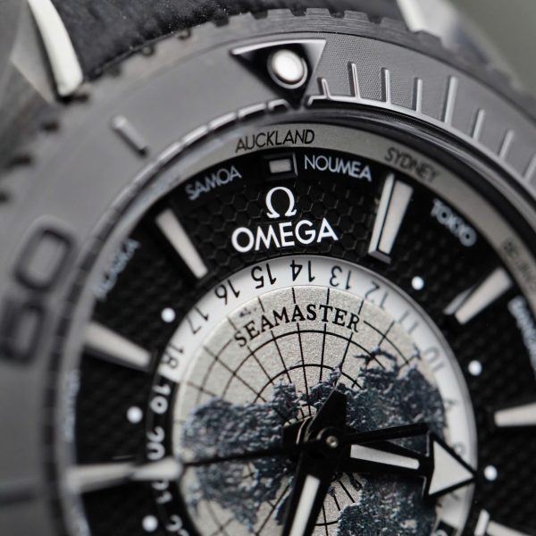 Omega Seamaster Planet Ocean Worldtimer Replica Watches Black Ceramic VS Factory 45.5mm - Image 7
