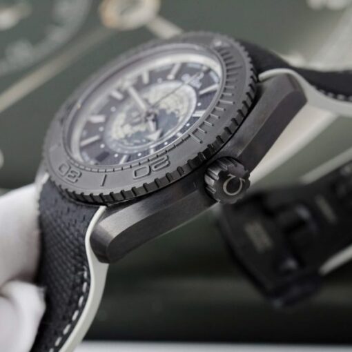Omega Seamaster Planet Ocean Worldtimer Replica Watches Black Ceramic VS Factory 45.5mm - Image 8