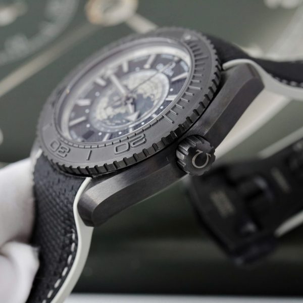 Omega Seamaster Planet Ocean Worldtimer Replica Watches Black Ceramic VS Factory 45.5mm - Image 8