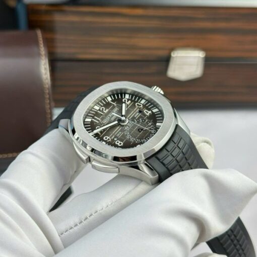 Patek Philippe Aquanaut 5164 Replica Watches Gray Dial Rubber Strap PPF Factory 40.8mm - Image 5