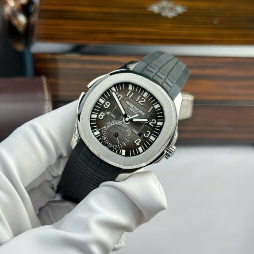 Patek Philippe Aquanaut 5164 Replica Watches Gray Dial Rubber Strap PPF Factory 40.8mm - Image 3