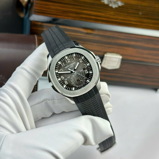 Patek Philippe Aquanaut 5164 Replica Watches Gray Dial Rubber Strap PPF Factory 40.8mm
