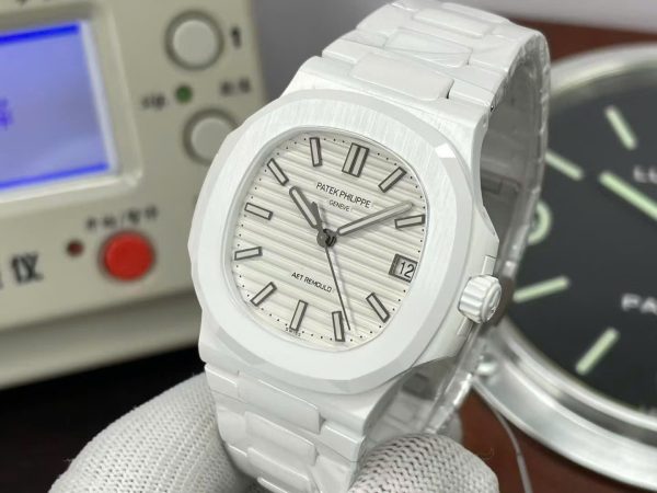 Patek Philippe Luxury Replica Watches Nautilus 5711 White Ceramic Best Quality 40mm - Image 5