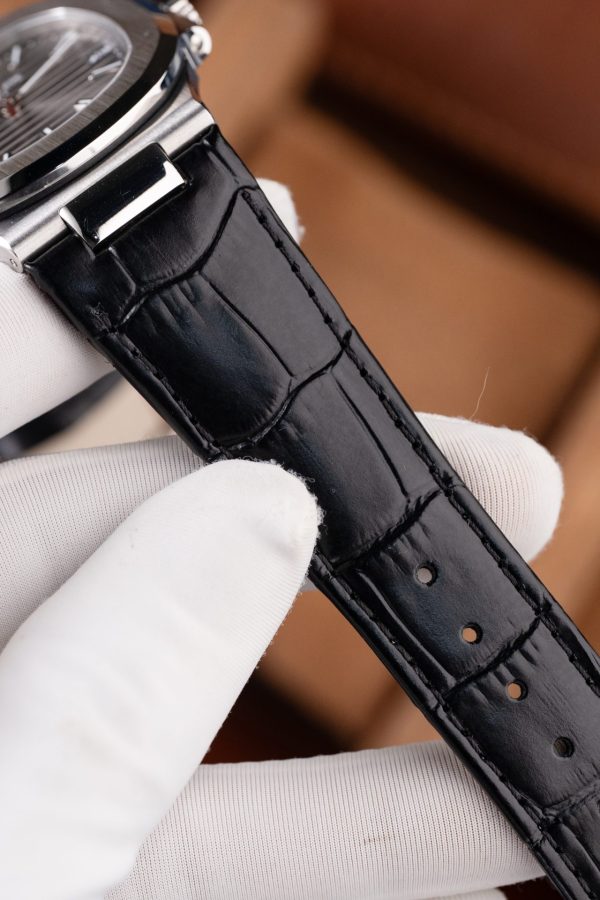 Patek Philippe Nautilus 5711 Luxury Fake Watches Gray Dial Leather Strap BBF Factory 40mm - Image 16