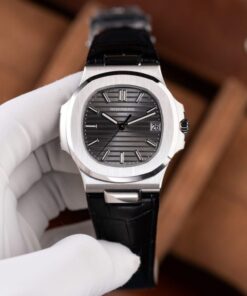 Alternative view of Patek Philippe Nautilus 5711 Luxury Fake Watches Gray Dial Leather Strap BBF Factory 40mm