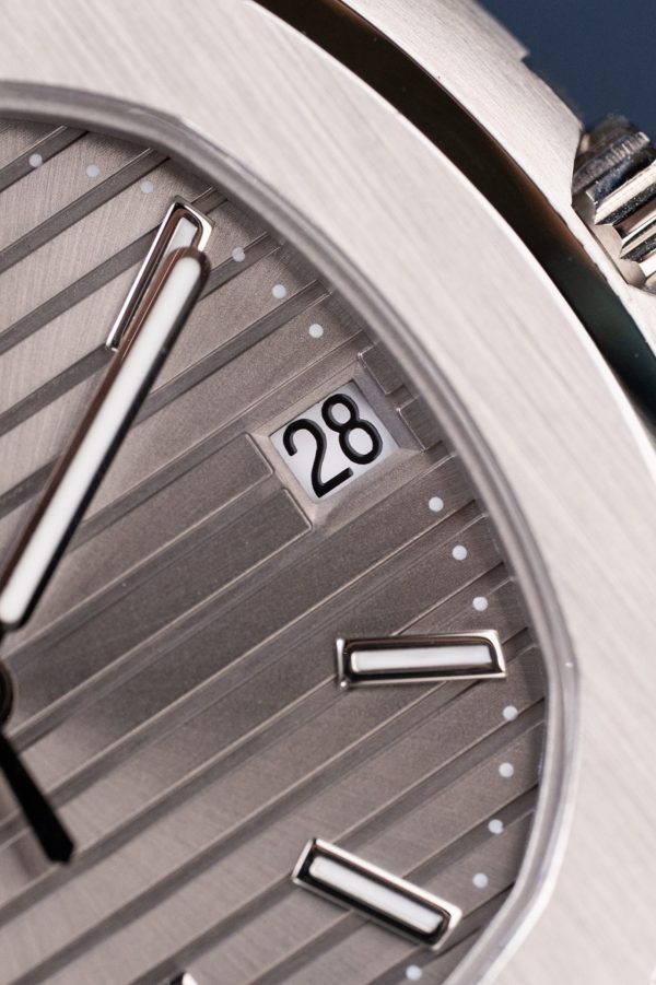 Patek Philippe Nautilus 5711 Luxury Fake Watches Gray Dial Leather Strap BBF Factory 40mm - Image 7