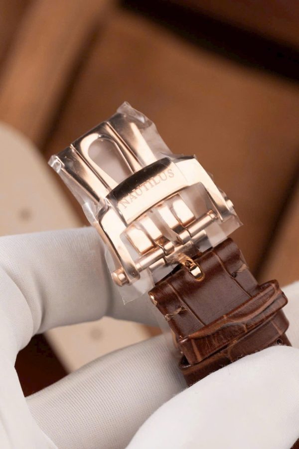 Patek Philippe Nautilus 5711R Best Fake Watches Gray Dial Leather Strap BBF Factory 40mm - Image 14