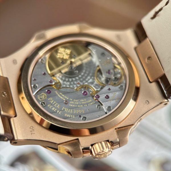 Patek Philippe Nautilus 5712R Replica Watches Gray Dial Leather Strap Engraving Machine PPF Factory 40mm - Image 11