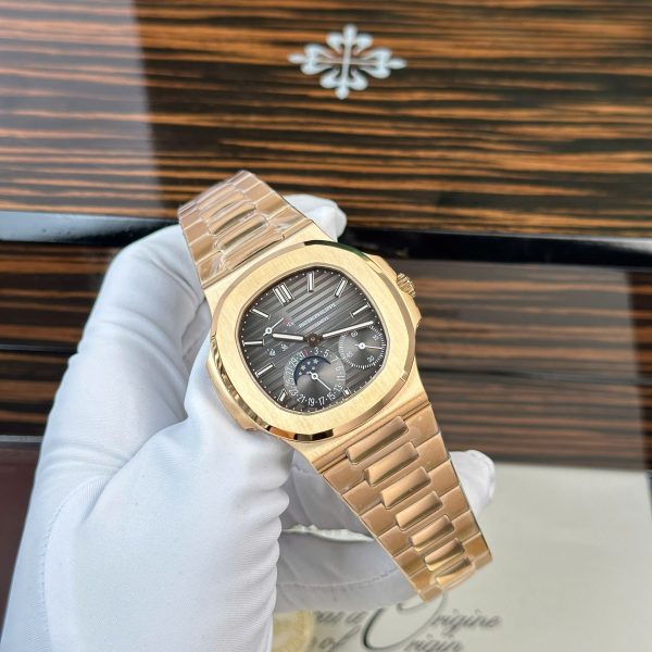 Patek Philippe Nautilus 5712R Imitation Watches Gray Dial Metal Wire Engraving Machine PPF Factory 40mm - Image 3