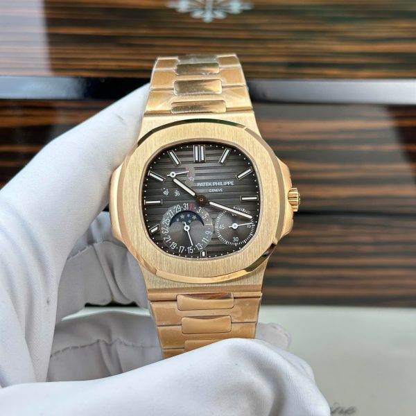 Patek Philippe Nautilus 5712R Imitation Watches Gray Dial Metal Wire Engraving Machine PPF Factory 40mm - Image 2