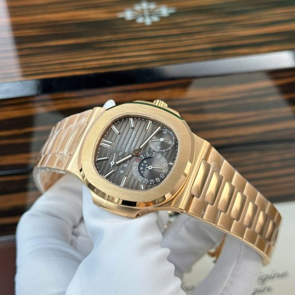 Patek Philippe Nautilus 5712R Imitation Watches Gray Dial Metal Wire Engraving Machine PPF Factory 40mm - Image 4