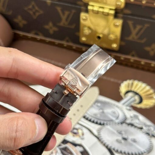 Rolex Cellini Moonphase 50535 Rose Gold Imitation Watches Brown Leather Strap KZ Factory 39mm - Image 13