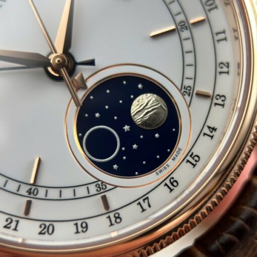 Rolex Cellini Moonphase 50535 Rose Gold Imitation Watches Brown Leather Strap KZ Factory 39mm - Image 7
