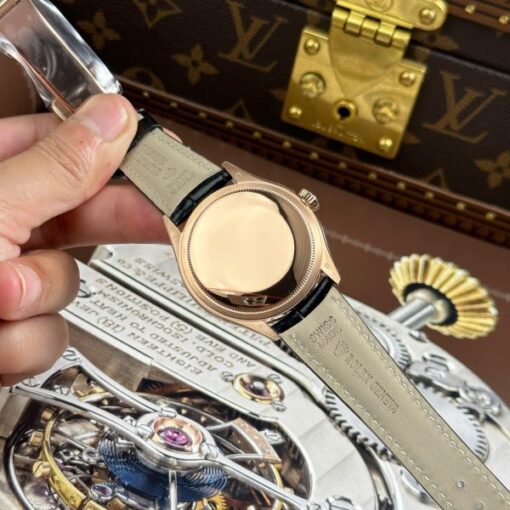 Rolex Cellini Moonphase 50535 Rose Gold Replica Watches Black Leather Strap KZ Factory 39mm - Image 11