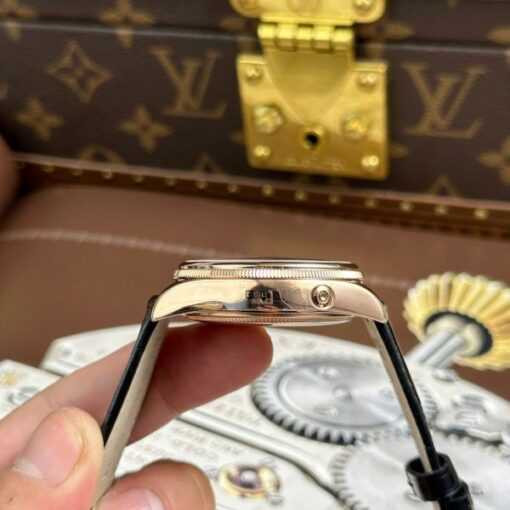 Rolex Cellini Moonphase 50535 Rose Gold Replica Watches Black Leather Strap KZ Factory 39mm - Image 9