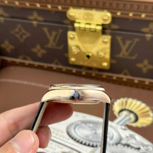 Rolex Cellini Moonphase 50535 Rose Gold Replica Watches Black Leather Strap KZ Factory 39mm - Image 8