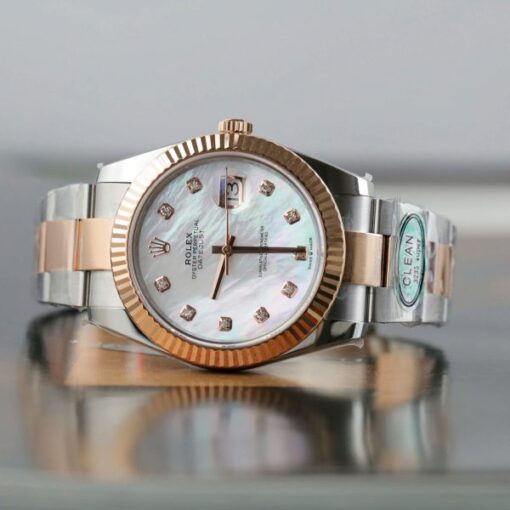 Rolex DateJust MOP Dial Replica Watches Demi Rose Gold Oyster Strap Clean Factory 41mm - Image 5