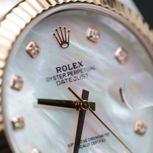 Rolex DateJust MOP Dial Replica Watches Demi Rose Gold Oyster Strap Clean Factory 41mm - Image 6