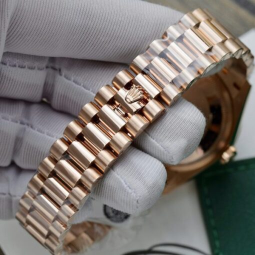 Rolex Day-Date Imitation Watches 18K Gold Wrapped Chocolate Dial 36mm - Image 8