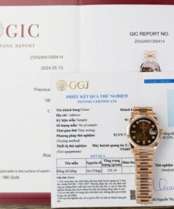Alternative view of Rolex Day-Date Imitation Watches 18K Gold Wrapped Chocolate Dial 36mm